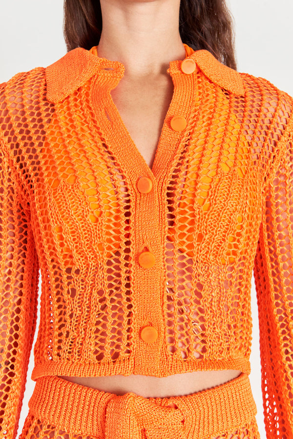 VELMA CROCHET TOP - PAPAYA