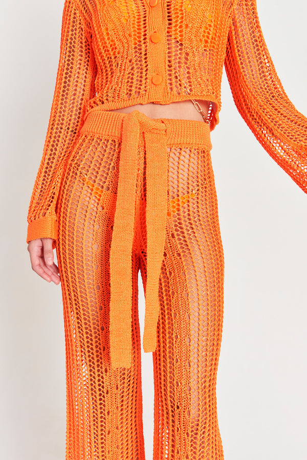 AADYA CROCHET PANT - PAPAYA