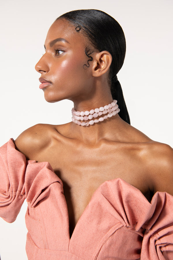 NORA CHOKER - PINK QUARTZ