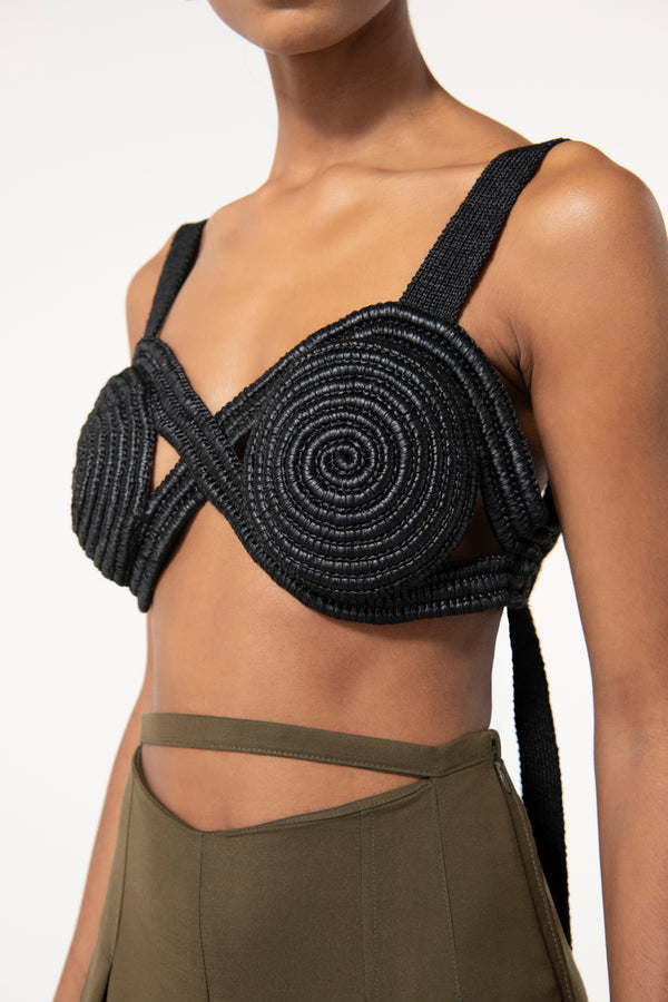 GABI CROCHET TOP - BLACK