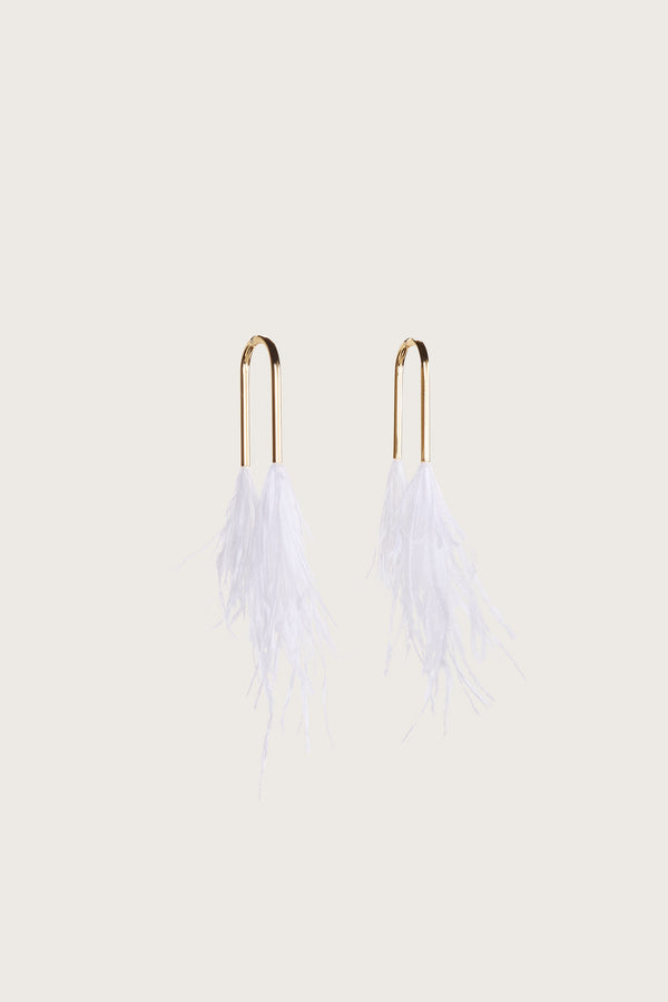 META FEATHER EARRING - OPTIC WHITE