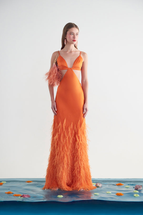 RAISA GOWN - PAPAYA