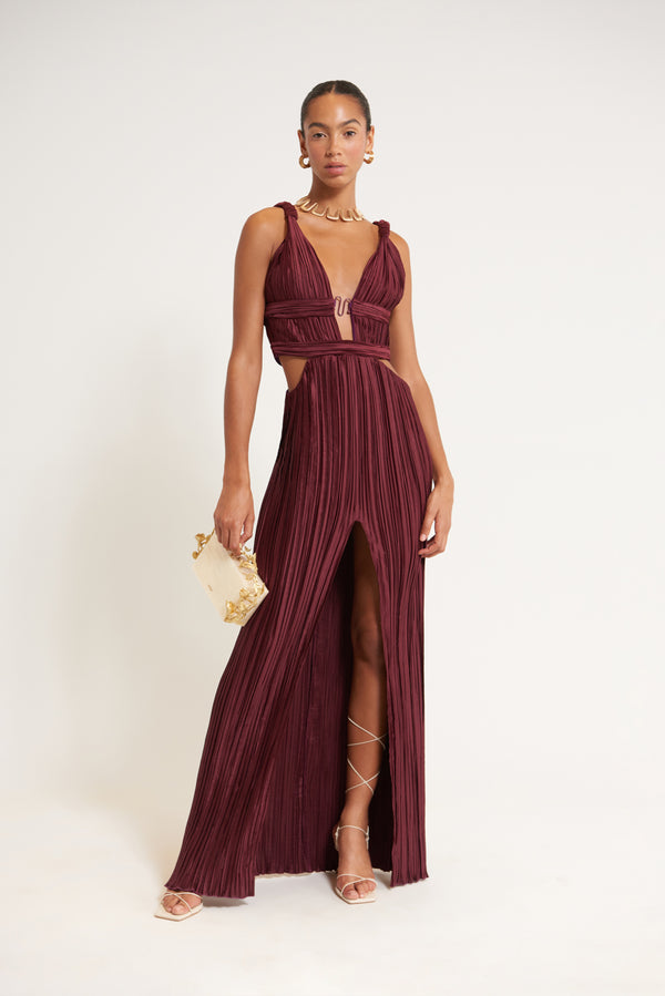 DAVIDA GOWN - MAROON PEAK