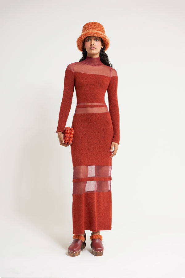 EBONY KNIT DRESS - CERISE