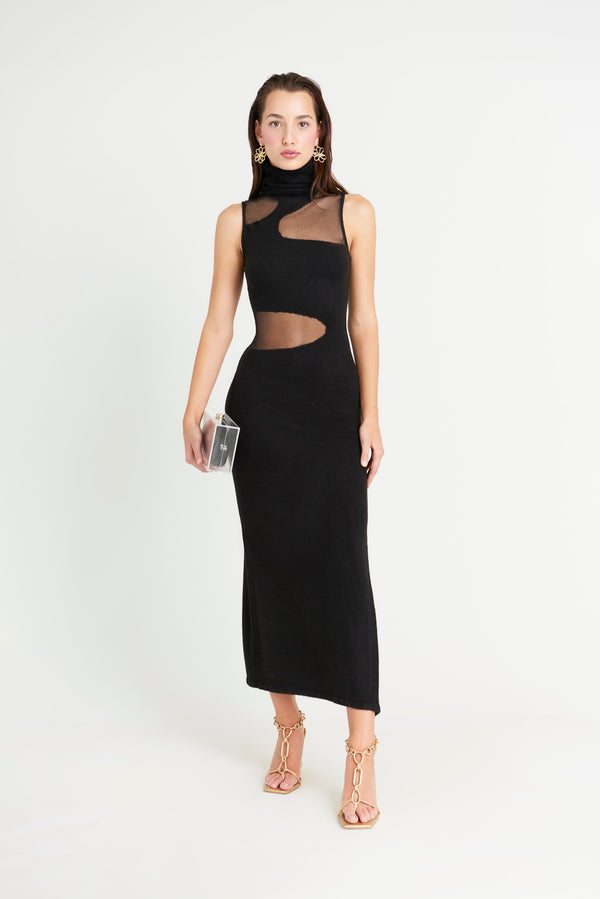 BROOKE KNIT DRESS - BLACK