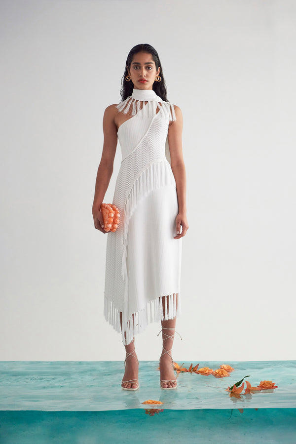 SAIDA KNIT DRESS - OFF WHITE