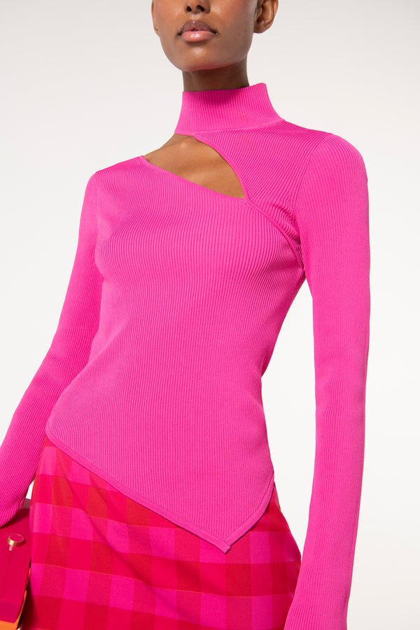 KRISLYN KNIT TOP - QAJAR ROSE