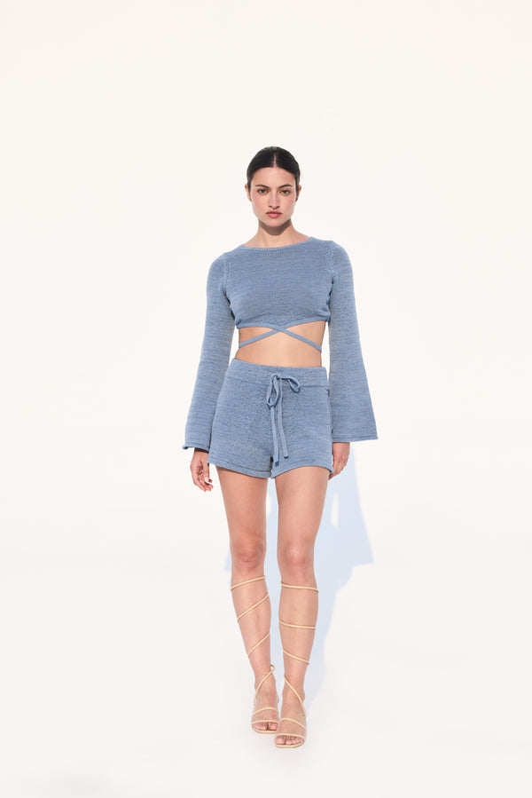 KENNA KNIT TOP - STEEL