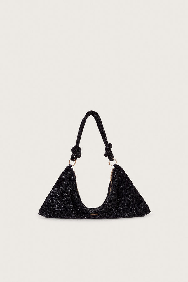 HERA MINI RHINESTONE SHOULDER BAG - BLACK