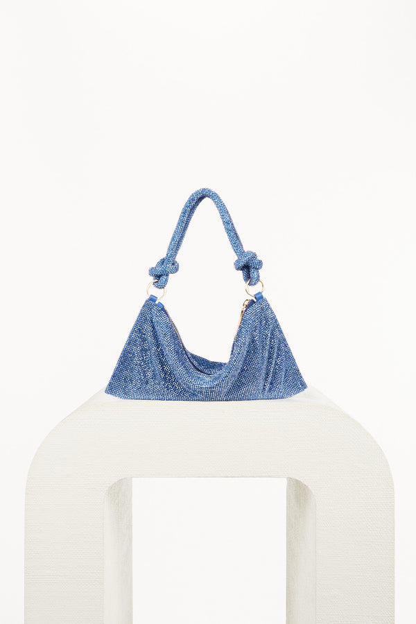 HERA NANO RHINESTONE SHOULDER BAG - LIGHT SAPPHIRE