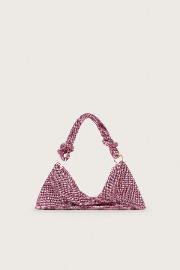 HERA NANO RHINESTONE SHOULDER BAG - SHELL PINK