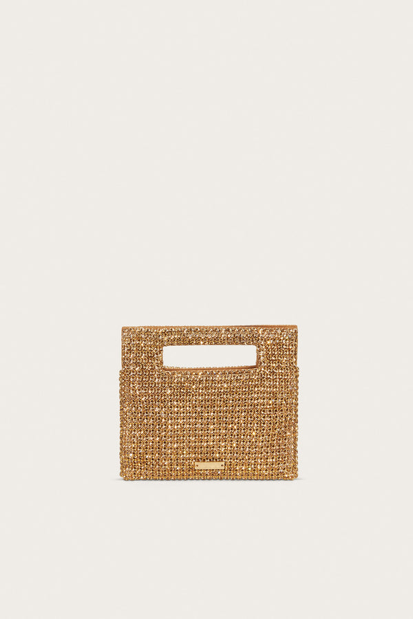 LUCINDA NANO RHINESTONE CLUTCH - CHAMPAGNE